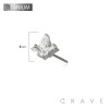 IMPLANT GRADE TITANIUM THREADLESS PUSH IN BAGUETTE TEAR DROP BEZEL CZ TOP PART
